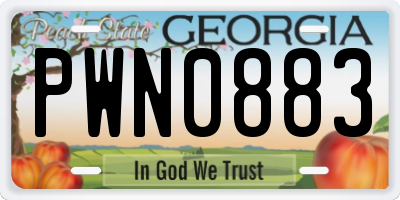 GA license plate PWN0883