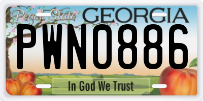 GA license plate PWN0886