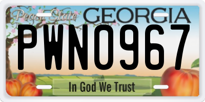 GA license plate PWN0967