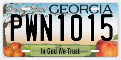 GA license plate PWN1015