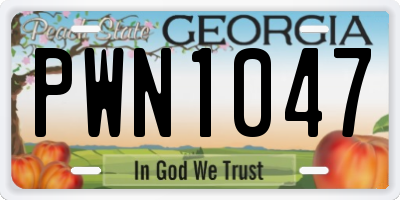 GA license plate PWN1047