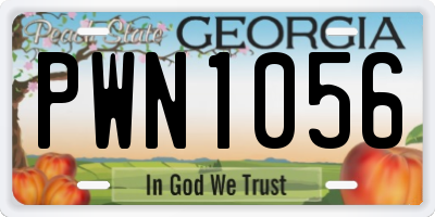 GA license plate PWN1056