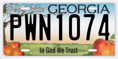GA license plate PWN1074