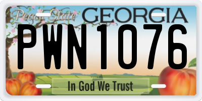 GA license plate PWN1076