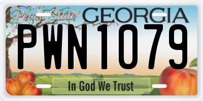 GA license plate PWN1079