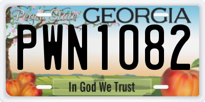 GA license plate PWN1082