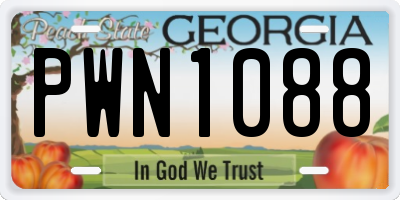 GA license plate PWN1088