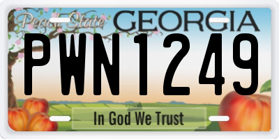 GA license plate PWN1249
