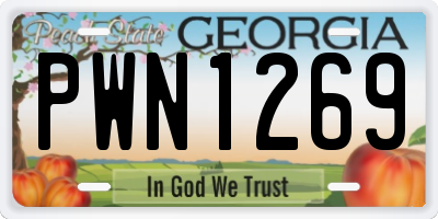 GA license plate PWN1269
