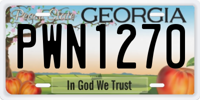 GA license plate PWN1270