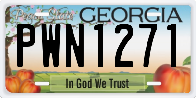 GA license plate PWN1271