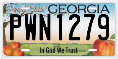 GA license plate PWN1279