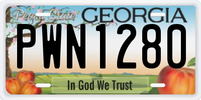 GA license plate PWN1280