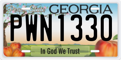 GA license plate PWN1330