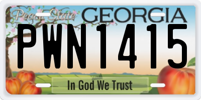GA license plate PWN1415