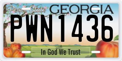 GA license plate PWN1436