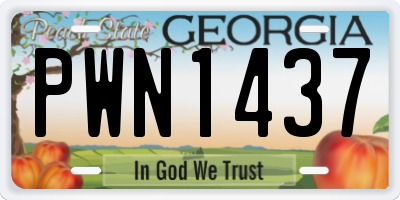 GA license plate PWN1437