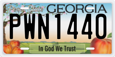 GA license plate PWN1440
