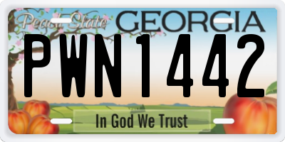 GA license plate PWN1442