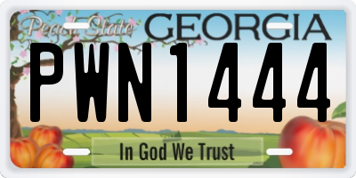 GA license plate PWN1444