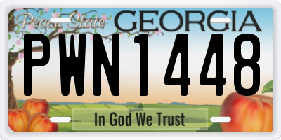 GA license plate PWN1448