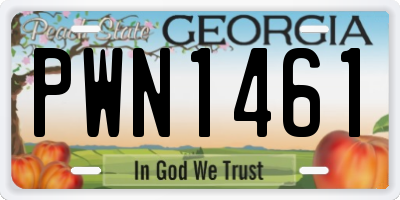 GA license plate PWN1461