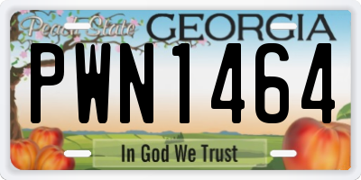 GA license plate PWN1464