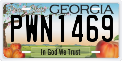 GA license plate PWN1469