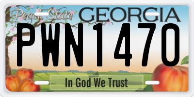 GA license plate PWN1470
