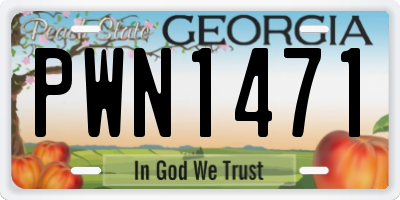 GA license plate PWN1471