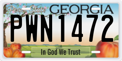 GA license plate PWN1472
