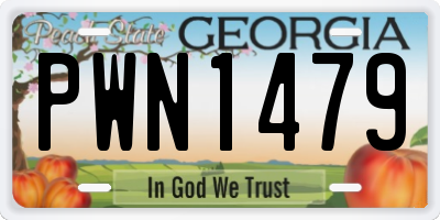 GA license plate PWN1479
