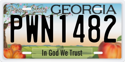 GA license plate PWN1482