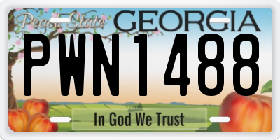 GA license plate PWN1488