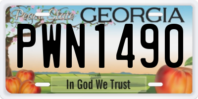 GA license plate PWN1490