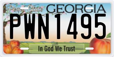 GA license plate PWN1495