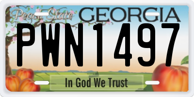 GA license plate PWN1497