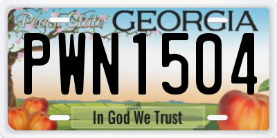 GA license plate PWN1504