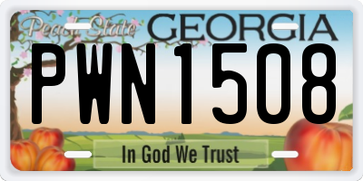 GA license plate PWN1508