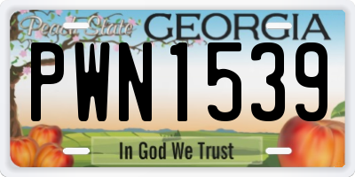 GA license plate PWN1539