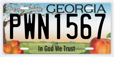 GA license plate PWN1567