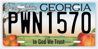 GA license plate PWN1570