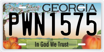 GA license plate PWN1575