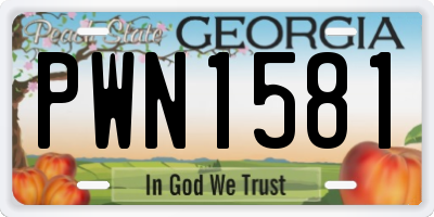 GA license plate PWN1581
