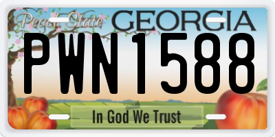 GA license plate PWN1588