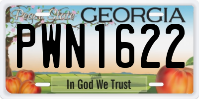 GA license plate PWN1622