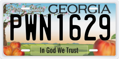 GA license plate PWN1629