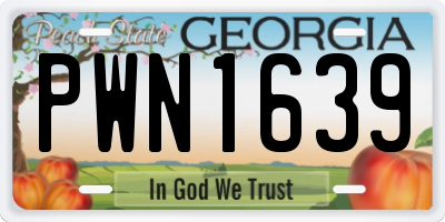 GA license plate PWN1639