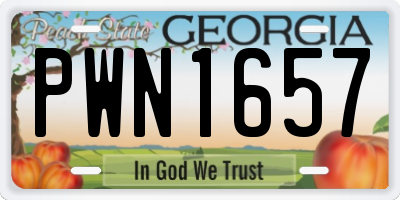 GA license plate PWN1657