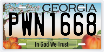 GA license plate PWN1668